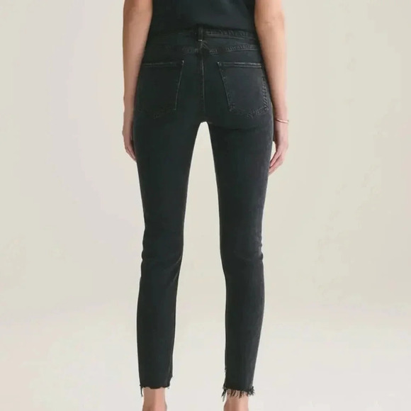 AGOLDE Toni Mid Rise Straight Leg Black Skinny Jeans Size 26 - Picture 6 of 8